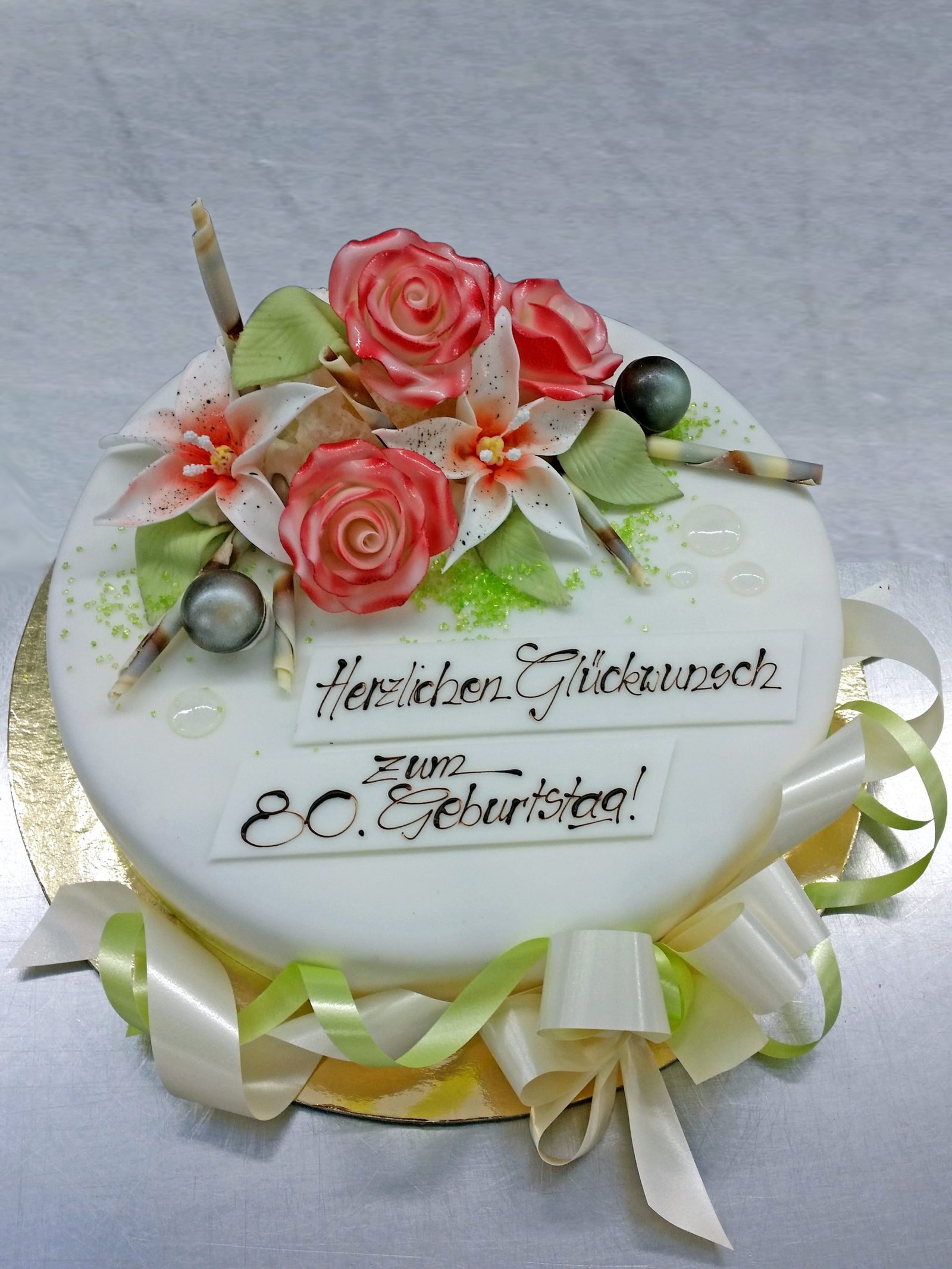Geburtstagstorte (Nr. 307) Geburtstagstorte mit Blumendekor