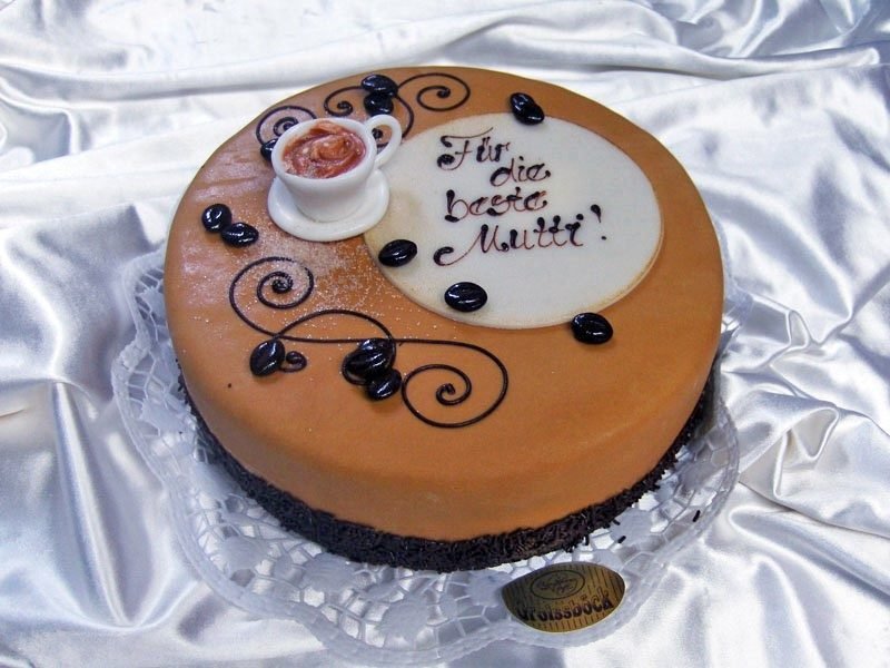 Torte mit Kaffeedekor