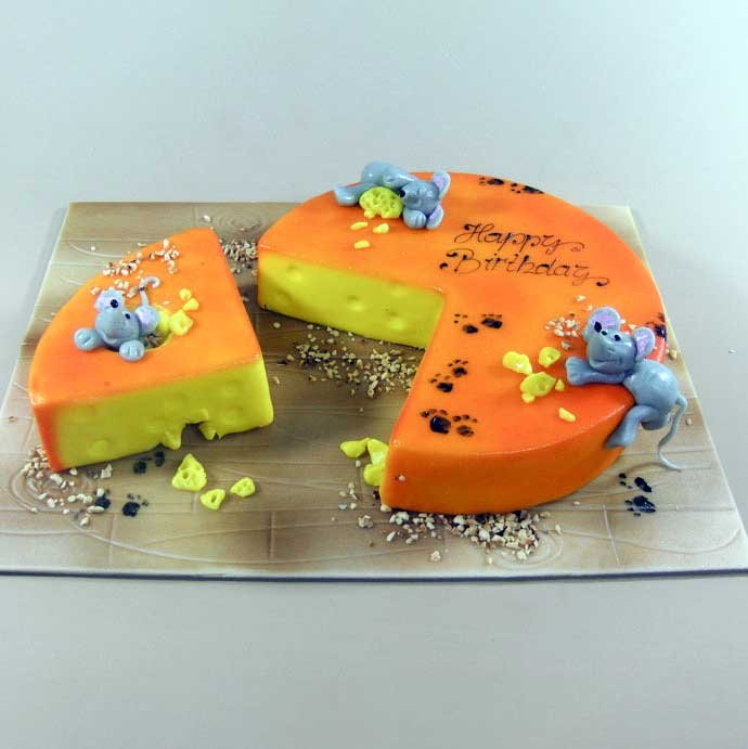 Käsetorte mit Mäusen