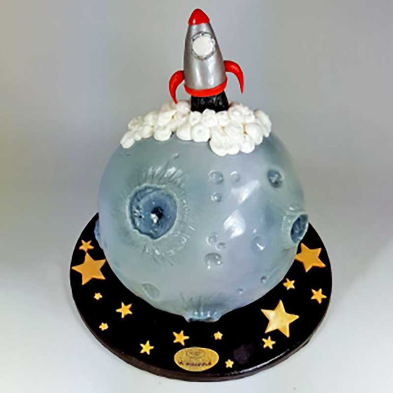 Mond mit Rakete